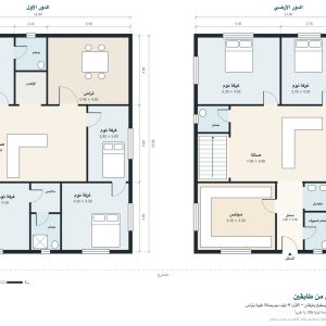 خرائط منازل عمانية طابقين