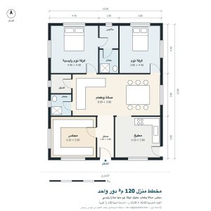 اريد تصميم منزل مساحته 120م