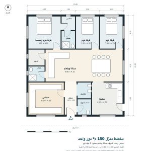 تصميم منزل صغير 150 م