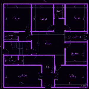 مخطط بيت دور واحد سعودي