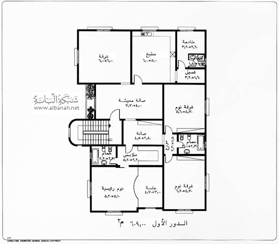 مخطط بيت شعبي سعودي