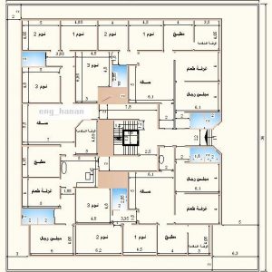 مخطط شقق سكنية دورين