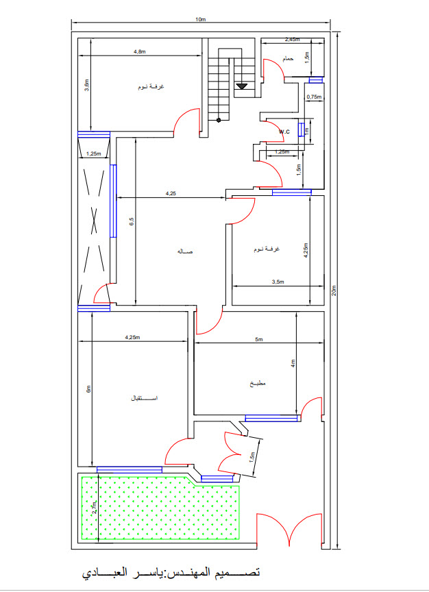 مخطط منزل 150 متر طابق واحد