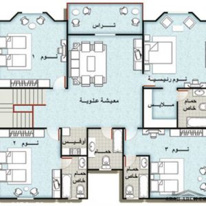 مخطط منزل دور واحد 200 متر