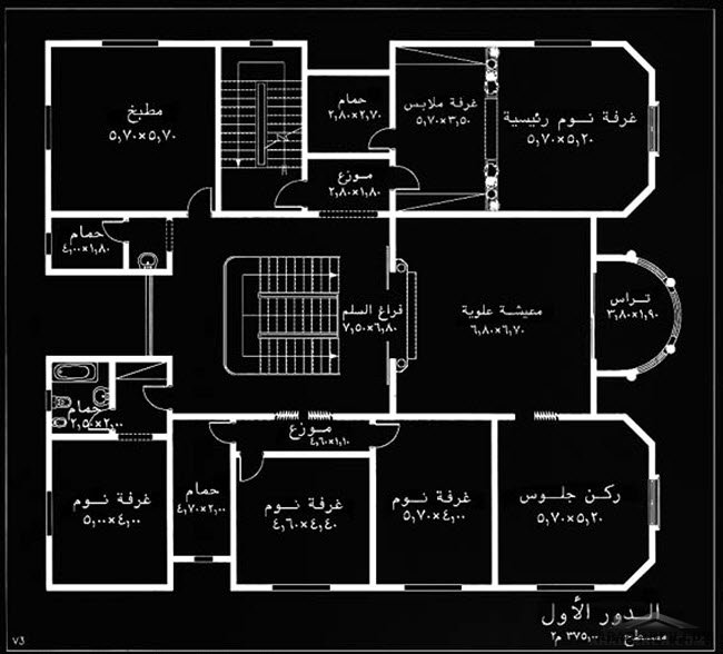 مخطط منزل سعودي
