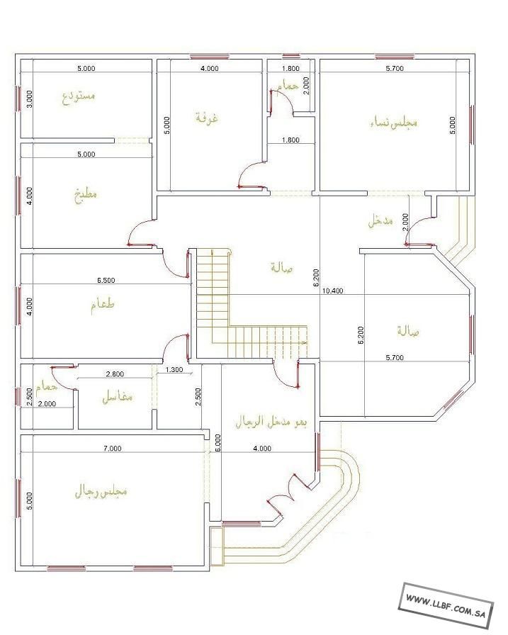 مخطط هندسي لبناء منزل