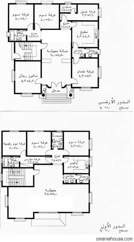 مخططات منازل عربية